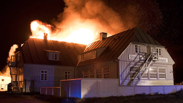 Svinkløv Badehotel auf den Boden verbrannt